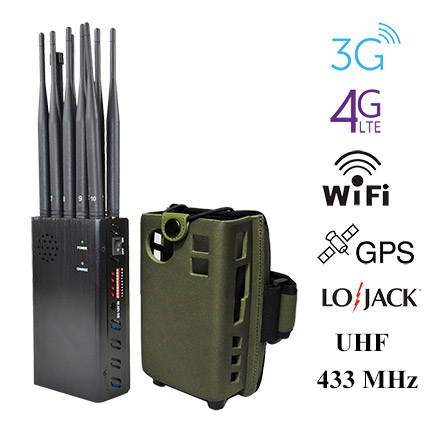 Teléfono móvil jammer portátil inhibidores de Señal de wifi 2.4G 5.8G 10  antenas.
